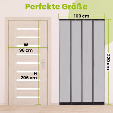 IS-A-Magnet-Türvorhang PREMIUM, Polyester, weiß, Farbe: Anthrazit
