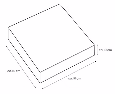 Orthopädische Sitzerhöhung viscoelastisches Stützkissen 40x40x10 cm