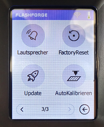 Autokalibrierung Flashforge Adventurer 3