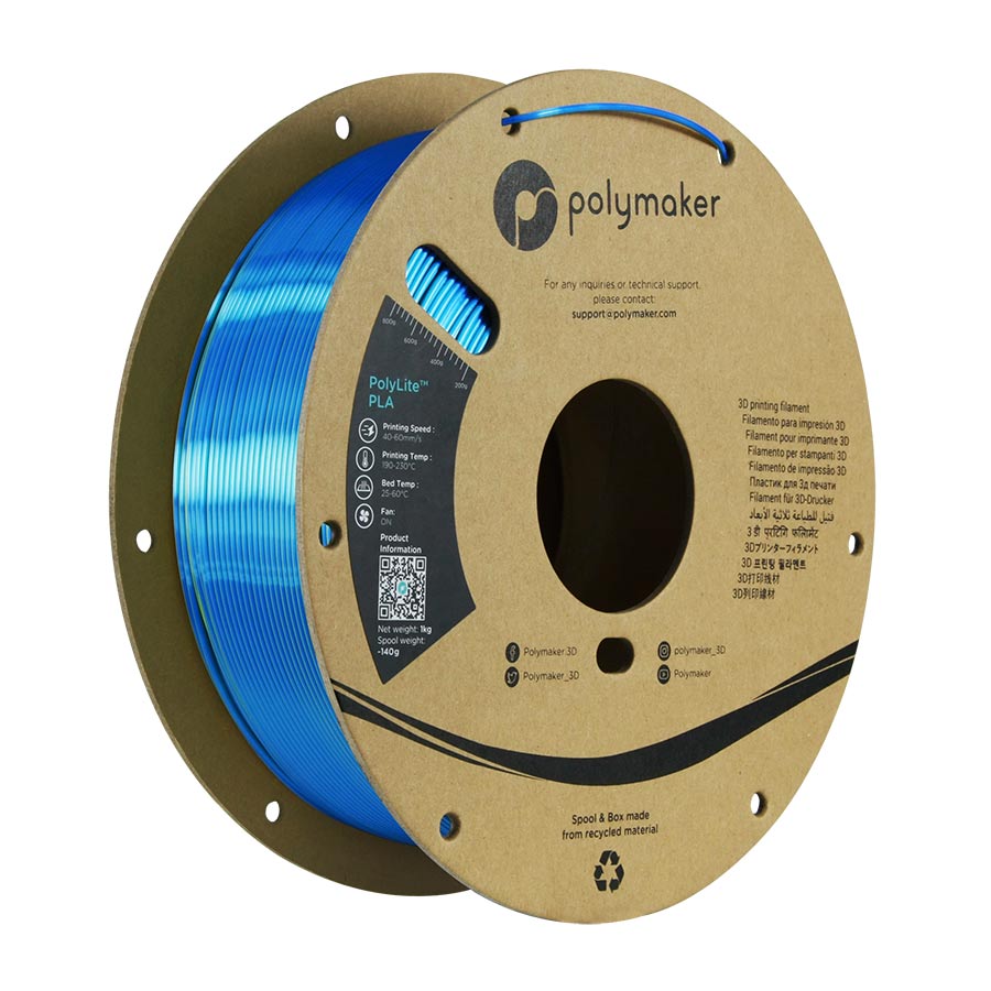 Polymaker PolyLite Dual Silk PLA Chameleon (Silk Yellow / Silk Blue ...