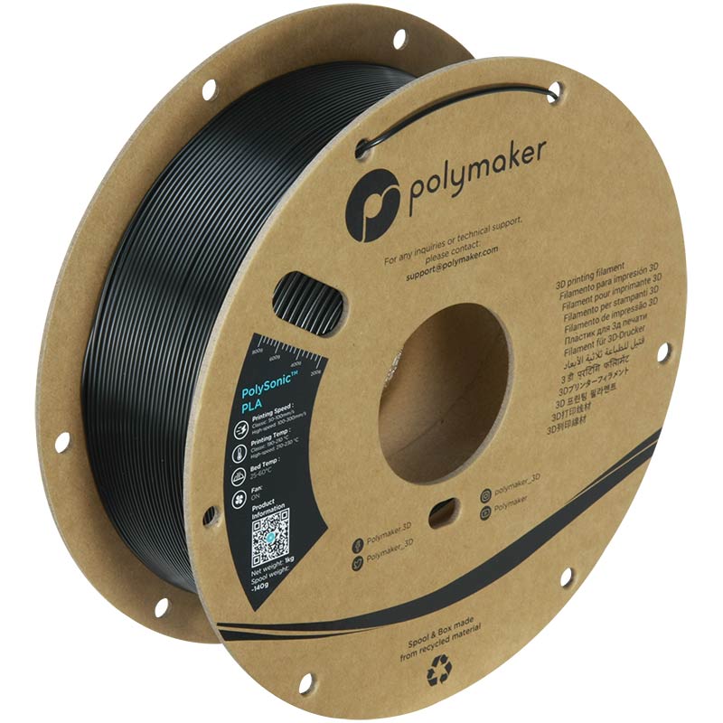 Polymaker PolySonic High Speed PLA 1kg Rosso - Filamento Stampa 3D Ad Altissima Velocità