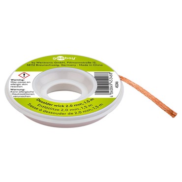 Entlötlitze 2 mm zur Entfernung von Lötzinn an Lötstellen