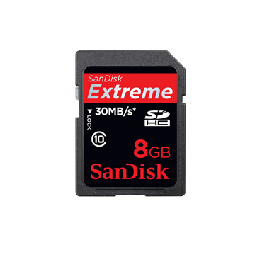 8 GB SD HC Memory Card Sandisk Extreme III