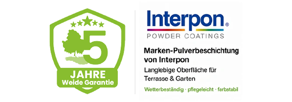 5 Jahre Weide Garantie Logo und TÜV zertifiziert Logo