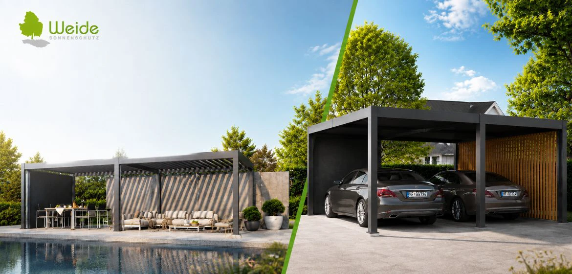Weide Pergolen, Carports und Sonnenschutz – jetzt bei Heim & Garten 24