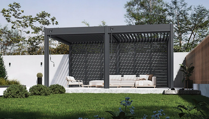 Lamellenwand und WPC Wände für Pergola