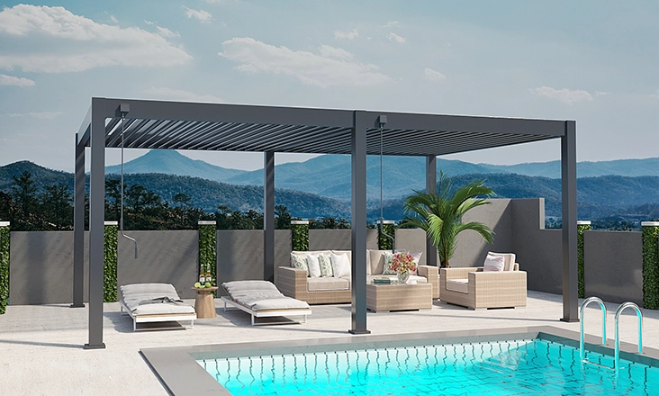 Hochwertige Pergola im Außenbereich