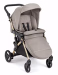 2in1 Fluido Easy Sport-Kinderwagen in stilvollem Design mit umkehrbarem Sitz, großen Hinterrädern und ergonomischem Griff – ideal für Kinder von 0 bis 4 Jahren in beige.