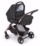 2in1 Fluido Easy Sport-Kinderwagen in stilvollem Design mit umkehrbarem Sitz, großen Hinterrädern und ergonomischem Griff – ideal für Kinder von 0 bis 4 Jahren in schwarz.
