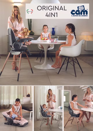 Ob als Liegesitz für Neugeborene, Hochstuhl Original 4-in-1 für die ersten Mahlzeiten, Sitzerhöhung für größere Kinder oder als bequemer Stuhl beige