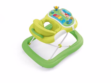 Baby Lauflernhilfe Giocando, Babywalker in grün, Integriertes Spielzeug mit 3D-Effekt, Lichtern und Geräuschen