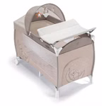 CAM Reisebett Daily Plus mit integrierter Wickelauflage und SPielzeug beige