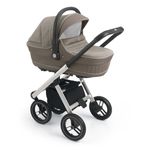 CAM Puro Solid Kinderwagen mit Tragewanne – inkl. Matratze, Windschutz und Moskitonetz für höchsten Komfort beige