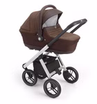 CAM Puro Solid Kinderwagen mit Tragewanne – inkl. Matratze, Windschutz und Moskitonetz für höchsten Komfort braun