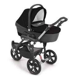 CAM Cortina X3 Tris mit Babywanne – komfortabler Kinderwagenaufsatz mit Matratze und Windschutz braun
