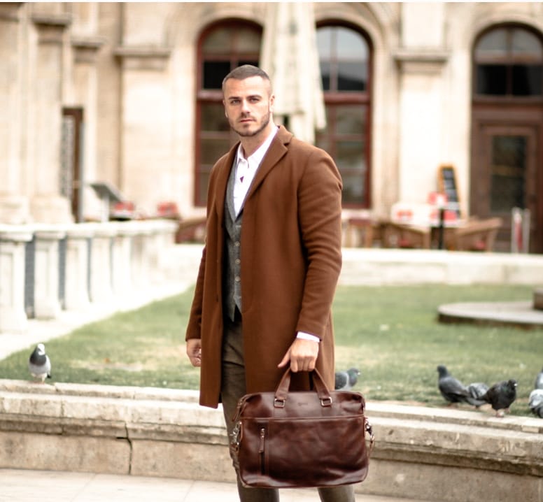 Fall 2021 Leather bag business brown