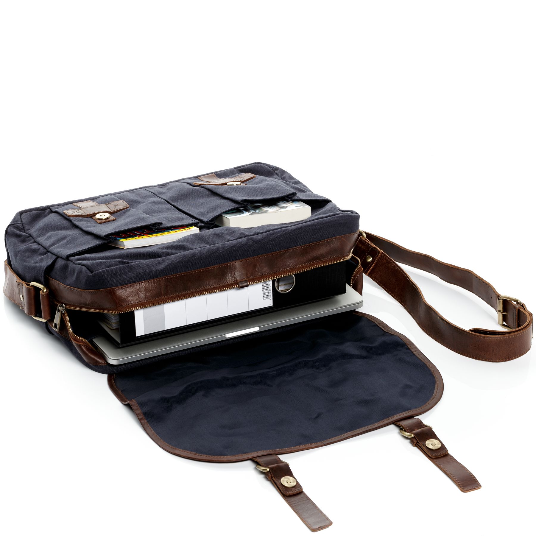 Canvas Messenger Bags for Men Canvas Laptop Bag - Canvas Bag Leather Bag