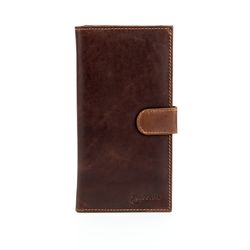 Reiseetui LEANDRO Leder Vintage-Braun-Naht-Braun