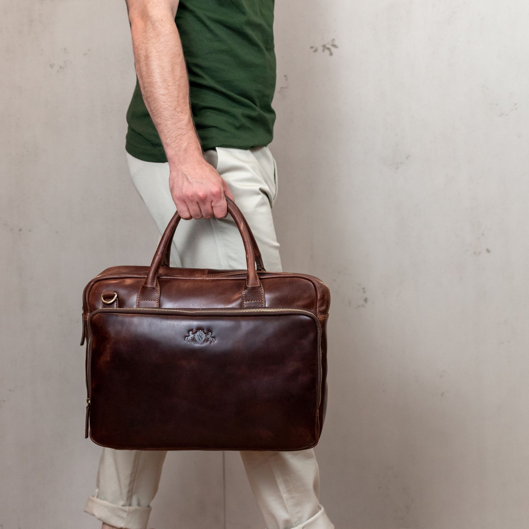 Sac Cuir Ordinateur Portable Cognac Ryan