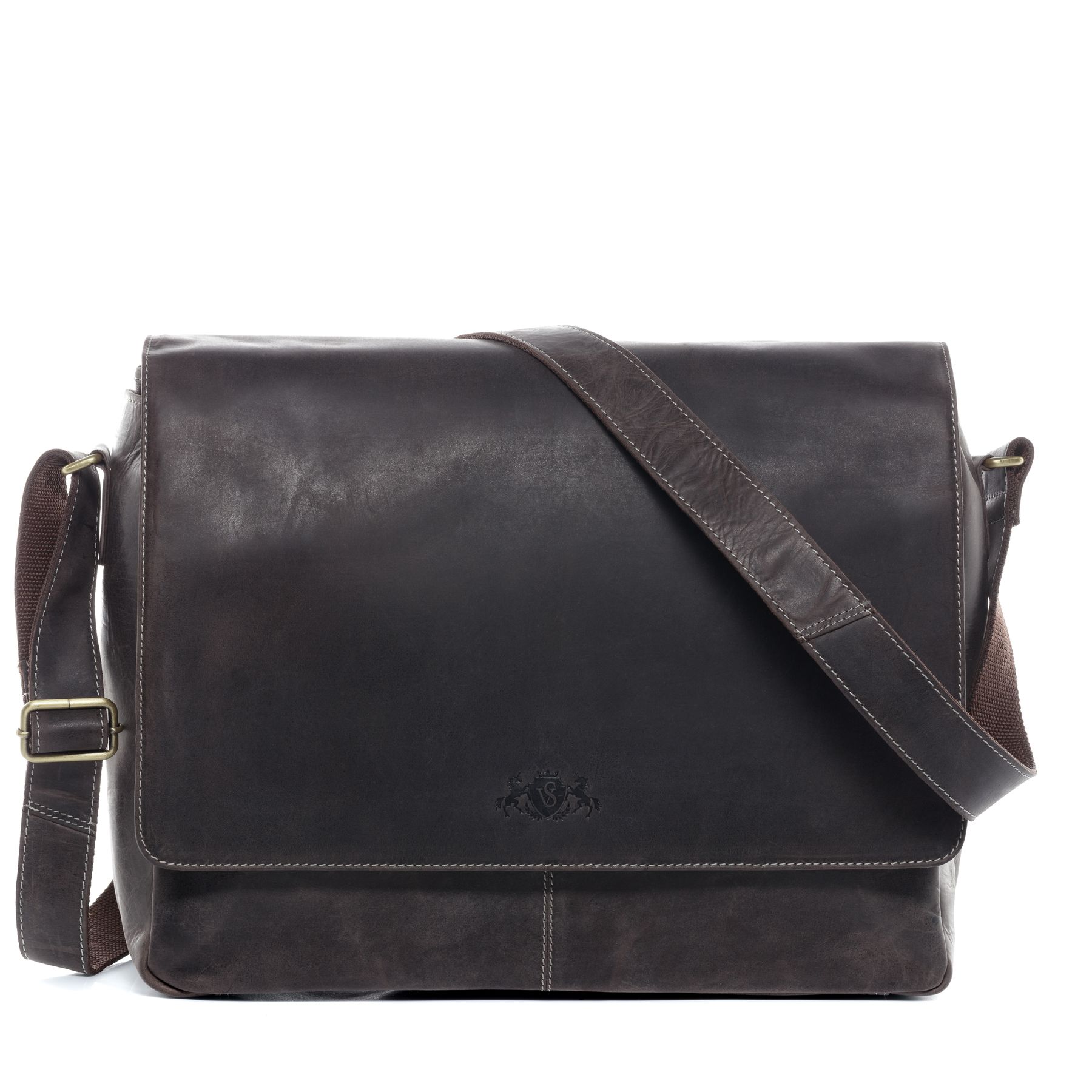 buffalo leather messenger bag