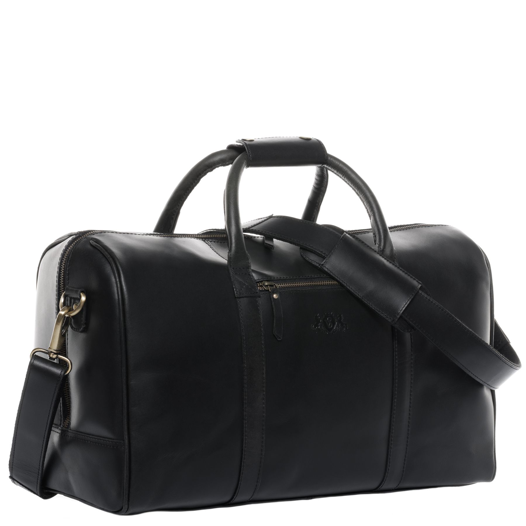 Duffel Bag Buffalo Leather CHAD black travel bag holdall