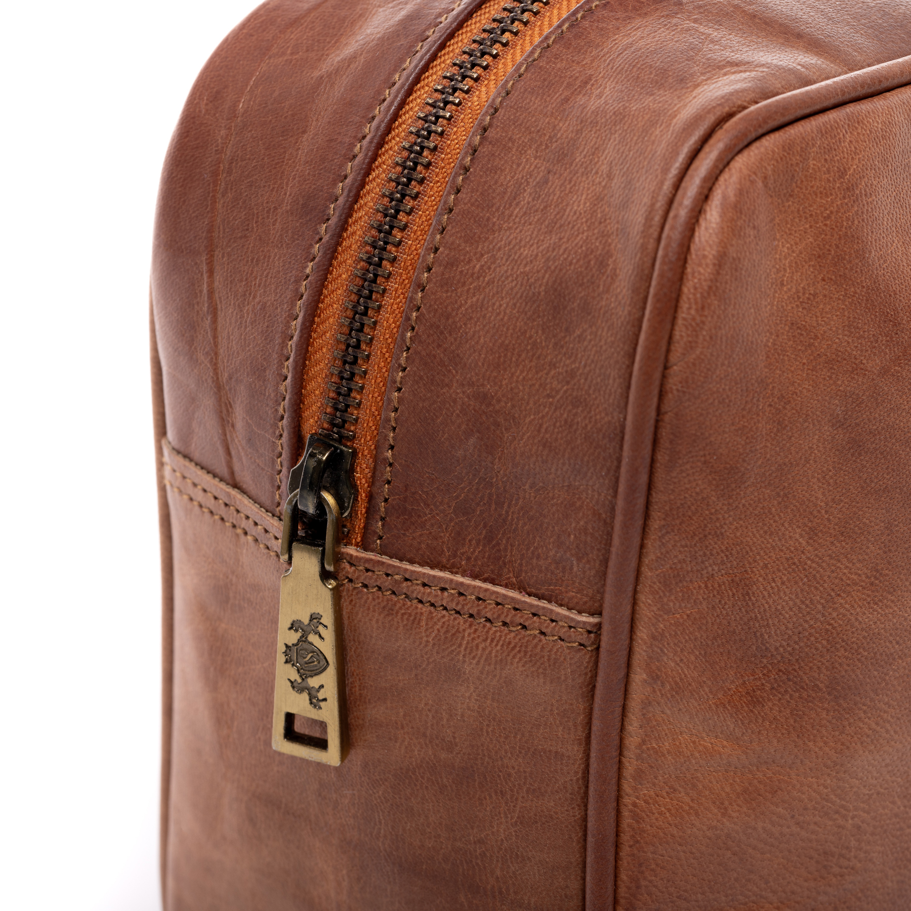 Toilet Bag Goat Leather JOSH tan wash bag