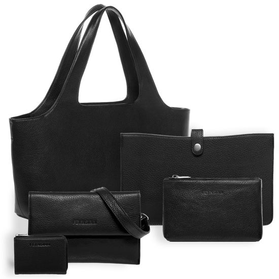 shoulder bag Leather NEA black top-handle tote bag