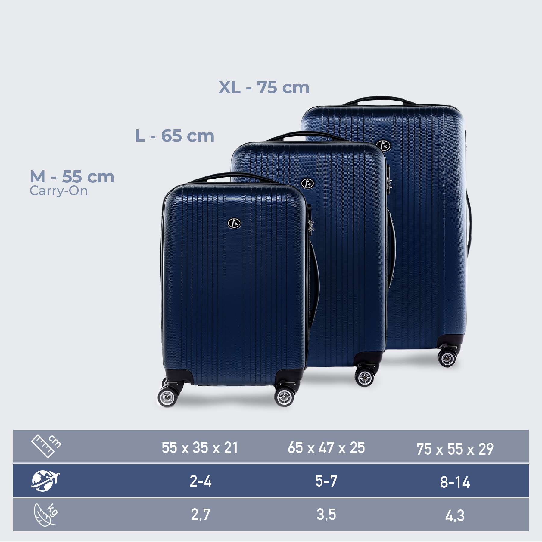 55 x 35 x 25 cm luggage online