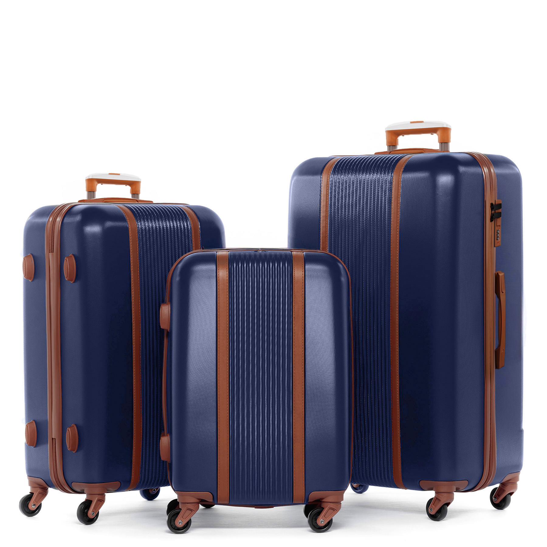 milano abs luxury shockproof luggage 3 piece set
