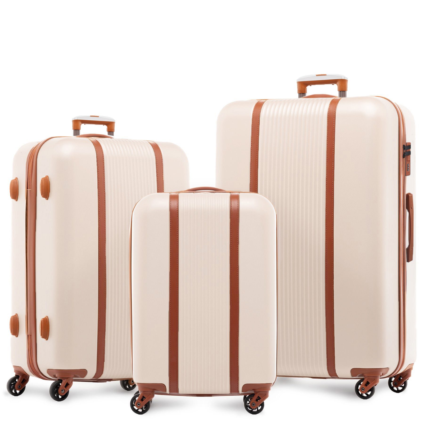 milano abs luxury shockproof luggage 3 piece set