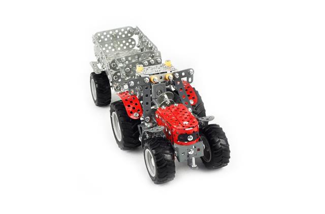 Metallbaukasten tractor con remolque Massey Ferguson 700 piezas de tronico
