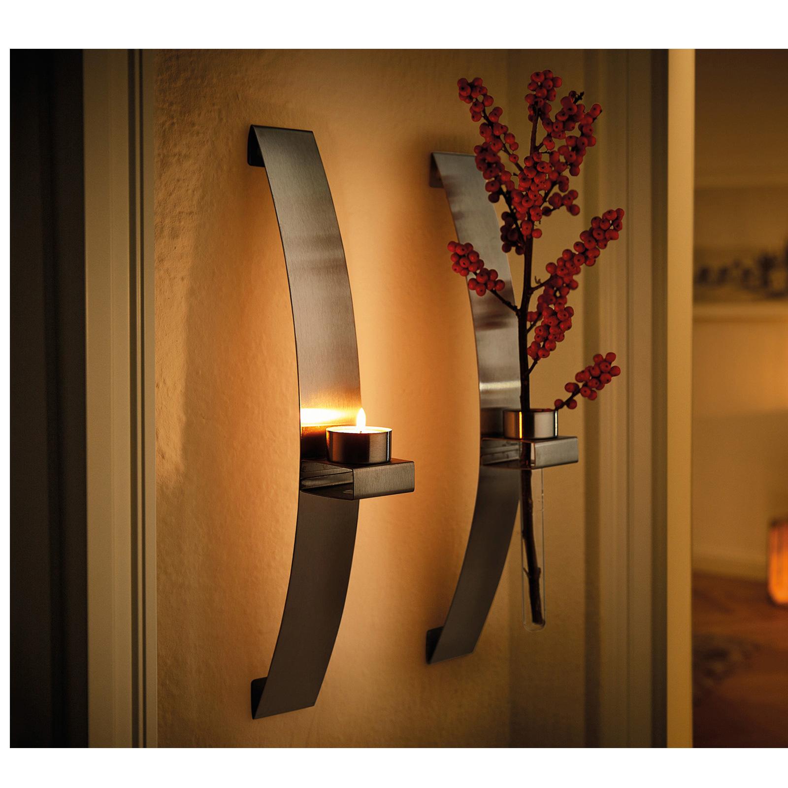 CHG Wandleuchter Wandleuchte Kerze Licht Wand Wandlampe Kerzenhalter