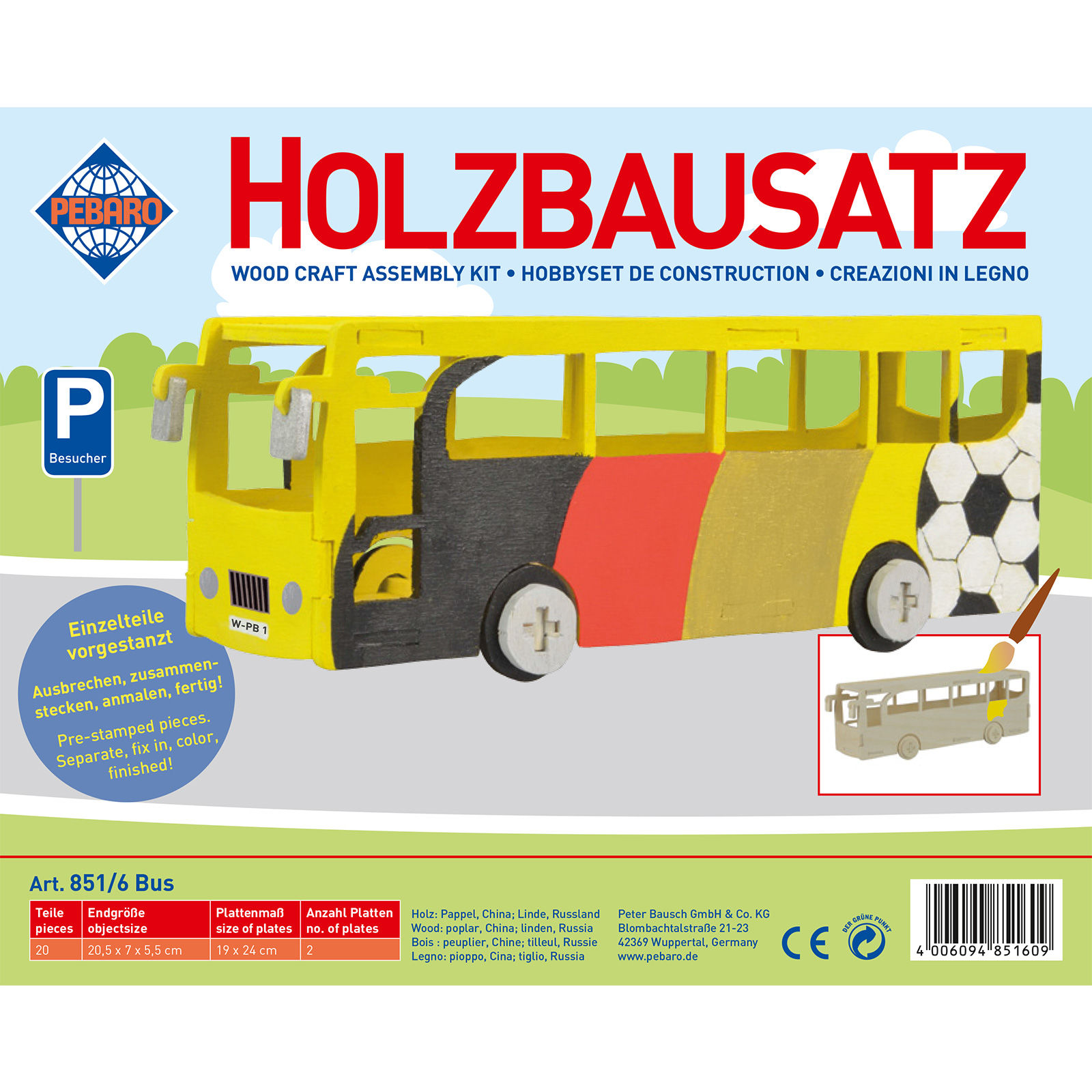 Pebaro Kit per Costruzione in Legno Autobus