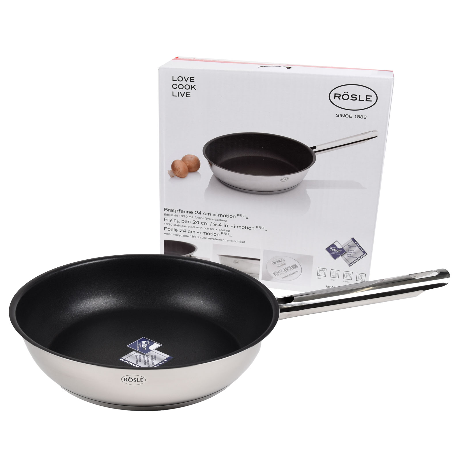 RÖSLE Bratpfanne Pfanne Edelstahl Ø 24 cm Induktion lMotion Pro eBay