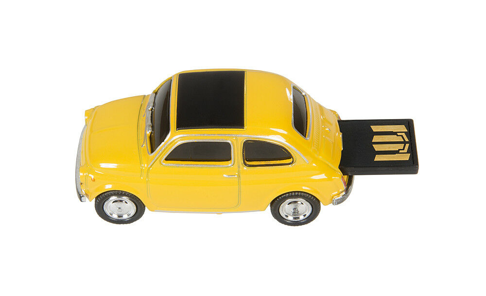 Autodrive Fiat 500 16GB USB Stick gelb Auto Speicherstick