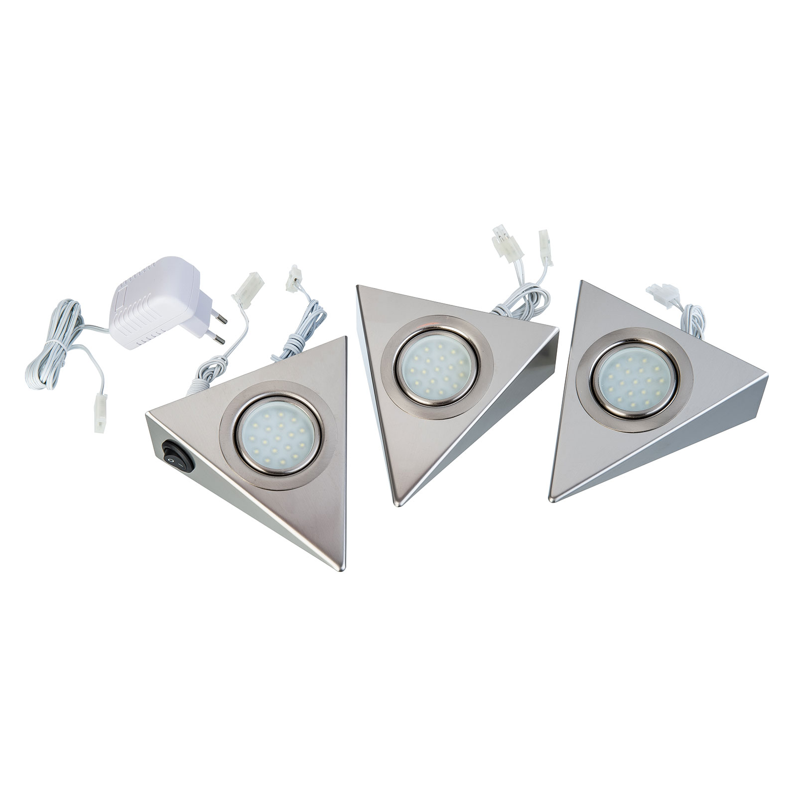 3er-Set HÖLSCHER LEUCHTEN LED Unterbauleuchte Triangle 3 x 3W, 3000K