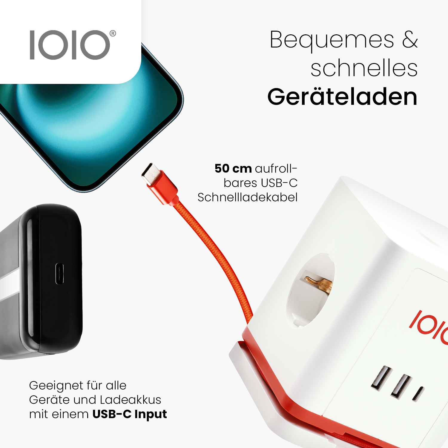 Steckdosenwürfel SW 1000 3-fach Schutzkontaktteckdose + 2 x USB-A und 1 x USB-C weiß Steckdosenwürfel SW 1000 3-fach Schutzkontaktteckdose + 2 x USB-A und 1 x USB-C weiß