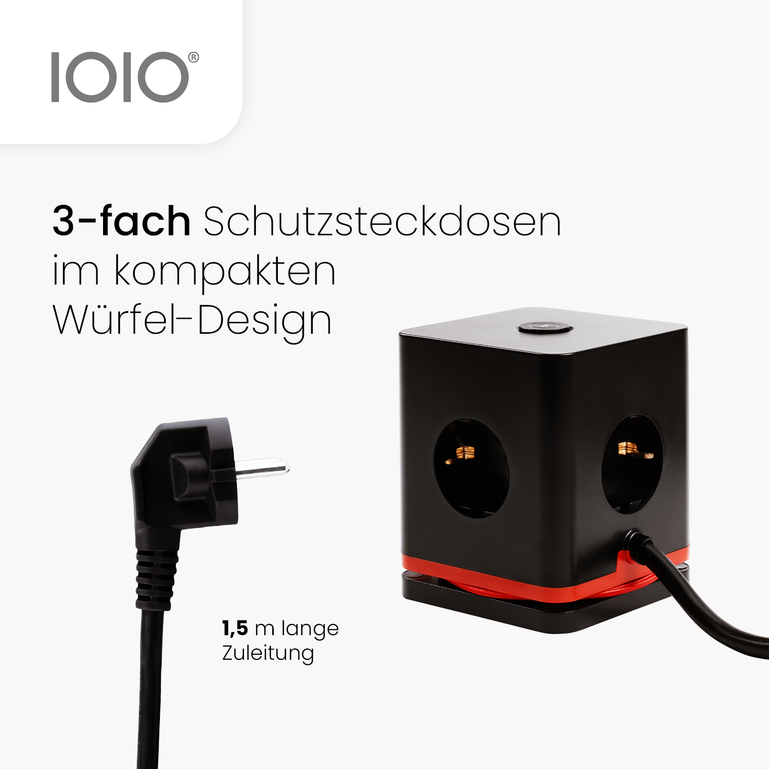 Steckdosenwürfel SW 1000 3-fach Schutzkontaktteckdose + 2 x USB-A und 1 x USB-C Schwarz Steckdosenwürfel SW 1000 3-fach Schutzkontaktteckdose + 2 x USB-A und 1 x USB-C Schwarz
