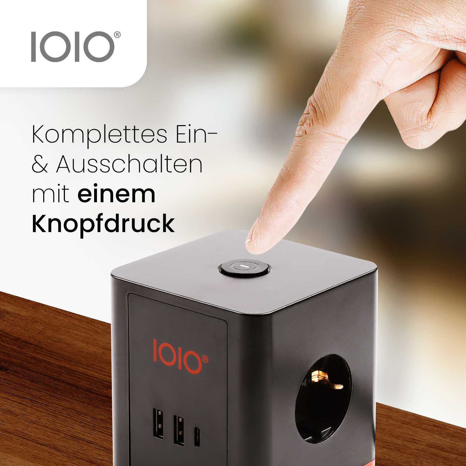 Steckdosenwürfel SW 1000 3-fach Schutzkontaktteckdose + 2 x USB-A und 1 x USB-C Schwarz Steckdosenwürfel SW 1000 3-fach Schutzkontaktteckdose + 2 x USB-A und 1 x USB-C Schwarz