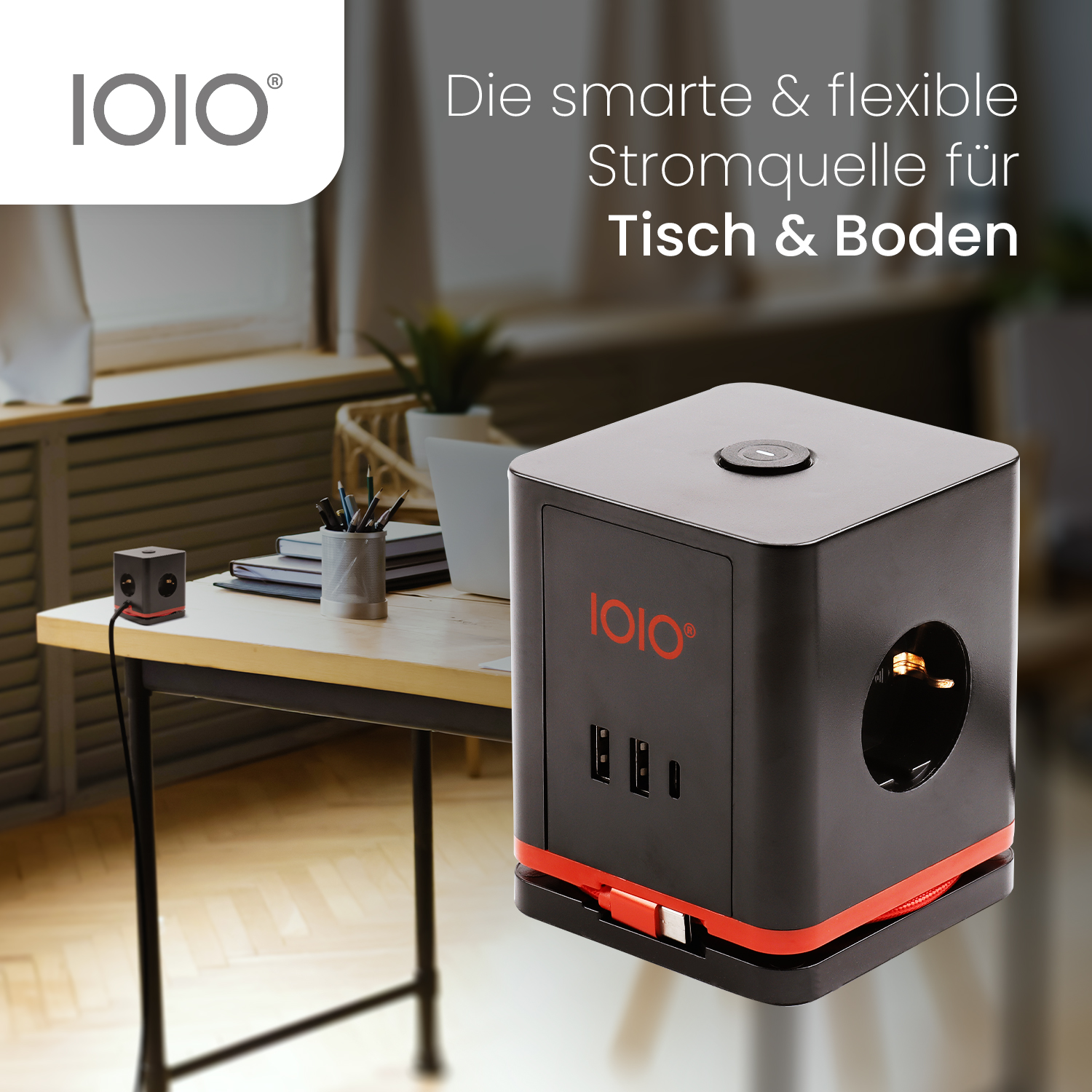 Steckdosenwürfel SW 1000 3-fach Schutzkontaktteckdose + 2 x USB-A und 1 x USB-C Schwarz Steckdosenwürfel SW 1000 3-fach Schutzkontaktteckdose + 2 x USB-A und 1 x USB-C Schwarz