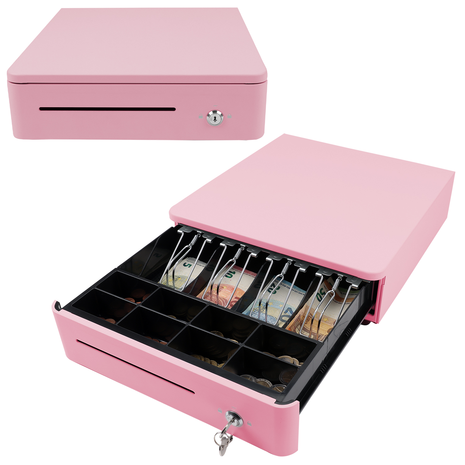 Kassenlade S 330 Color mit 8 Münzfächern und 4 Scheinfächern bonbon pink Kassenlade S 330 Color mit 8 Münzfächern und 4 Scheinfächern bonbon pink