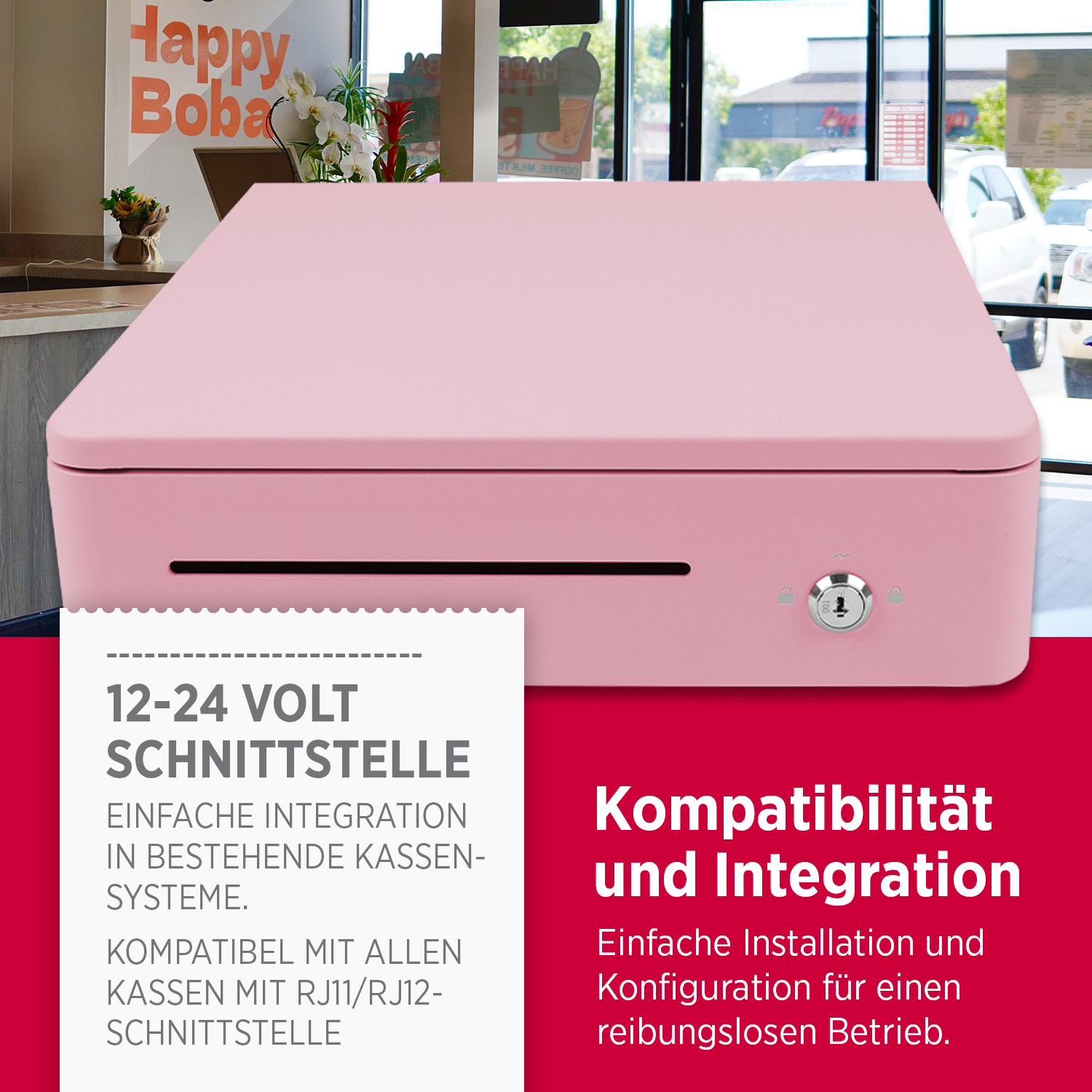 Kassenlade S 330 Color mit 8 Münzfächern und 4 Scheinfächern bonbon pink Kassenlade S 330 Color mit 8 Münzfächern und 4 Scheinfächern bonbon pink