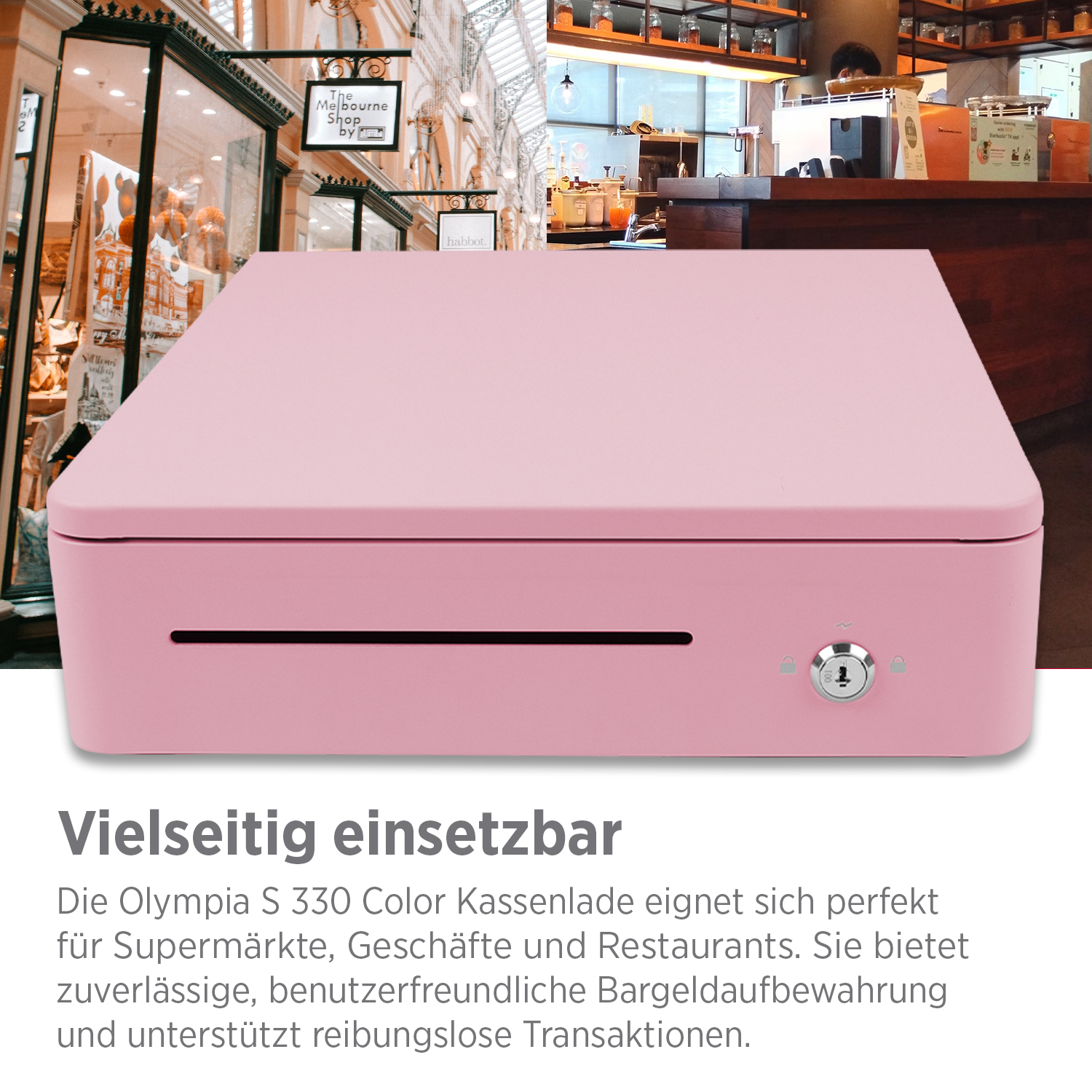 Kassenlade S 330 Color mit 8 Münzfächern und 4 Scheinfächern bonbon pink Kassenlade S 330 Color mit 8 Münzfächern und 4 Scheinfächern bonbon pink