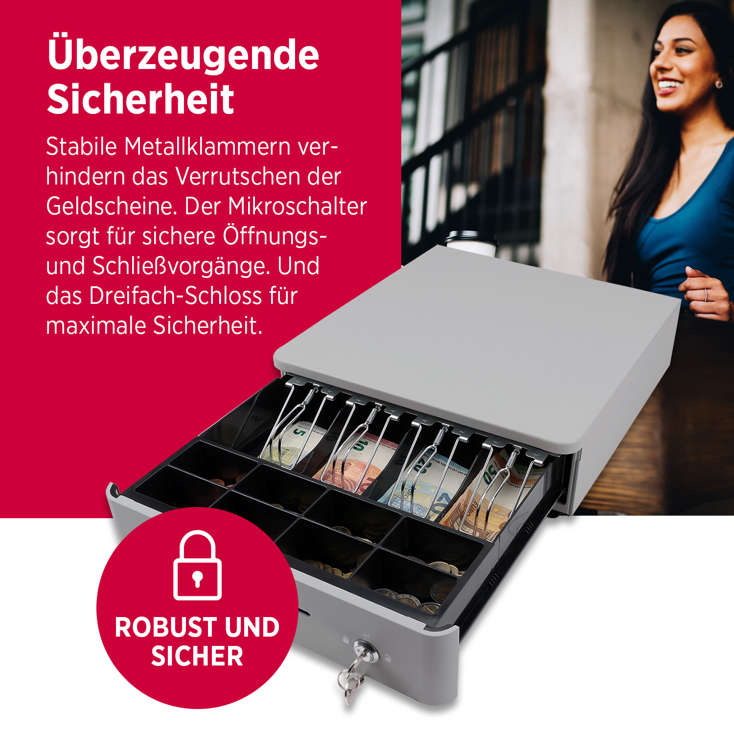 Kassenlade S 330 Color mit 8 Münzfächern und 4 Scheinfächern cobblestone Kassenlade S 330 Color mit 8 Münzfächern und 4 Scheinfächern cobblestone