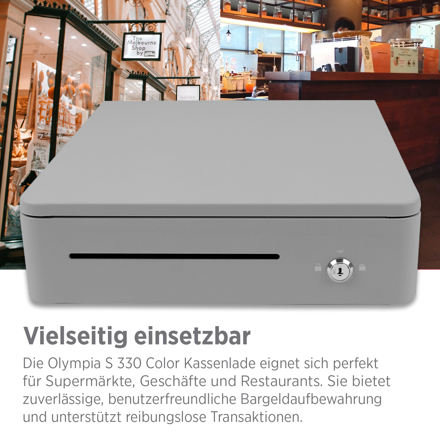 Kassenlade S 330 Color mit 8 Münzfächern und 4 Scheinfächern cobblestone Kassenlade S 330 Color mit 8 Münzfächern und 4 Scheinfächern cobblestone