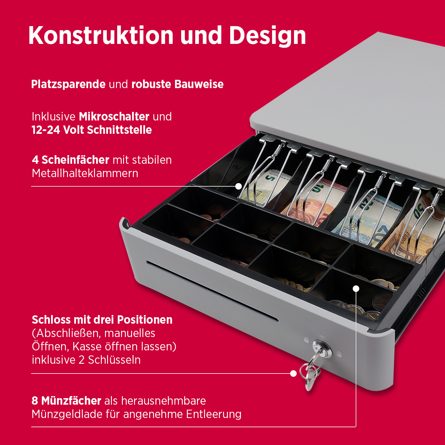 Kassenlade S 330 Color mit 8 Münzfächern und 4 Scheinfächern cobblestone Kassenlade S 330 Color mit 8 Münzfächern und 4 Scheinfächern cobblestone