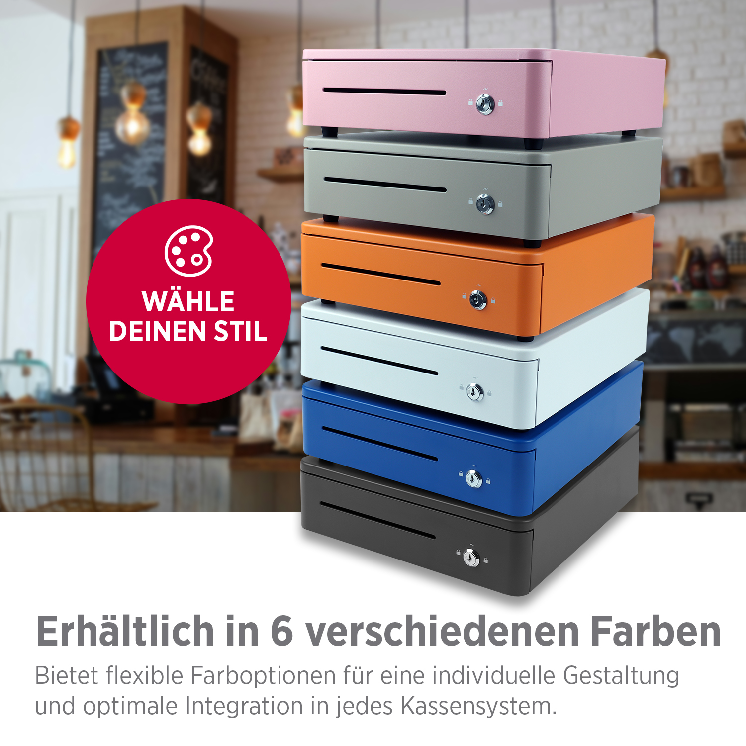 Kassenlade S 330 Color mit 8 Münzfächern und 4 Scheinfächern cobblestone Kassenlade S 330 Color mit 8 Münzfächern und 4 Scheinfächern cobblestone