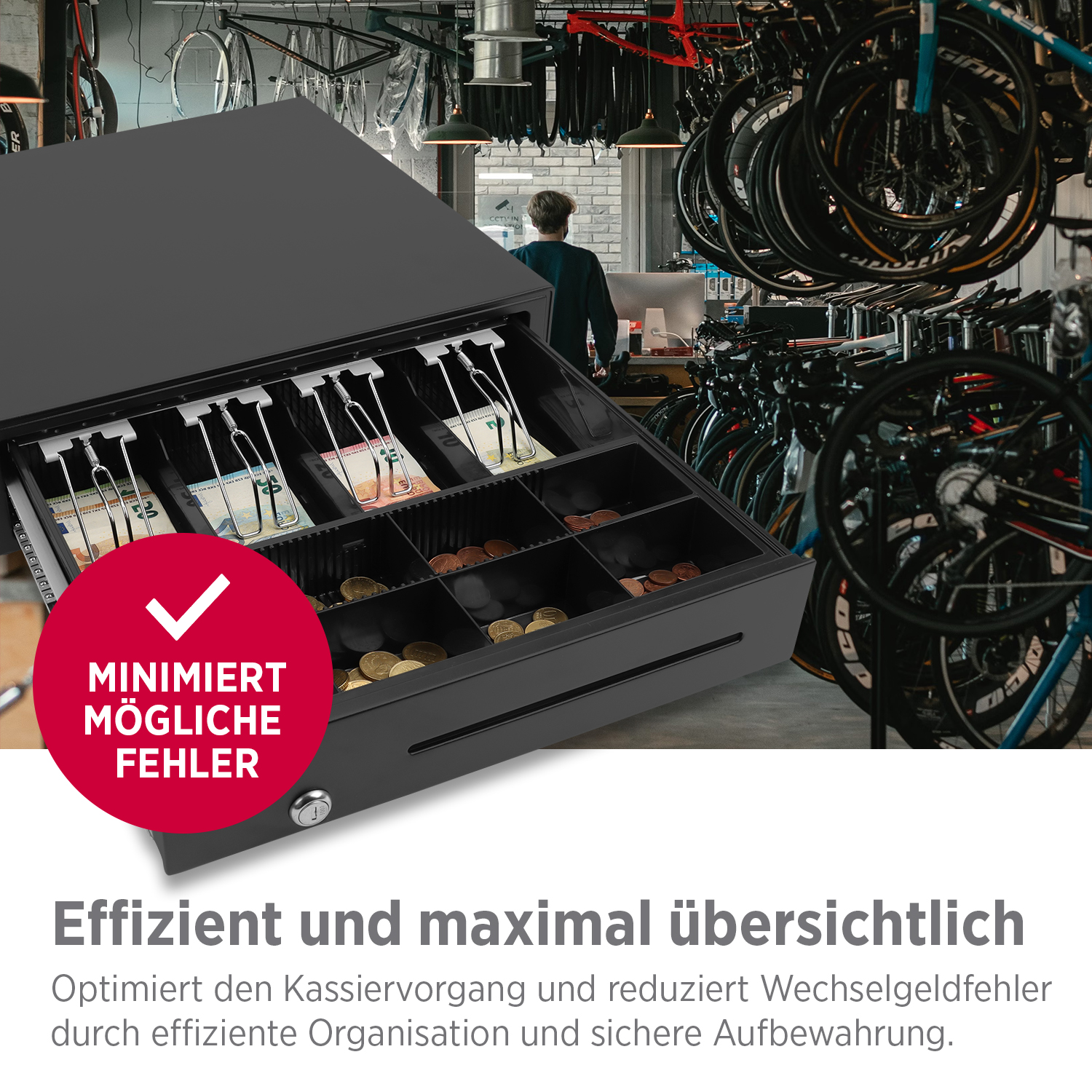 Olympia LD 410 Plus Kassenlade Vollmetall Kassenschublade mit 8 Münz- & 4 Scheinfächern Schwerlastauszug RJ12 Anschluss Olympia LD 410 Plus Kassenlade Vollmetall Kassenschublade mit 8 Münz- & 4 Scheinfächern Schwerlastauszug RJ12 Anschluss
