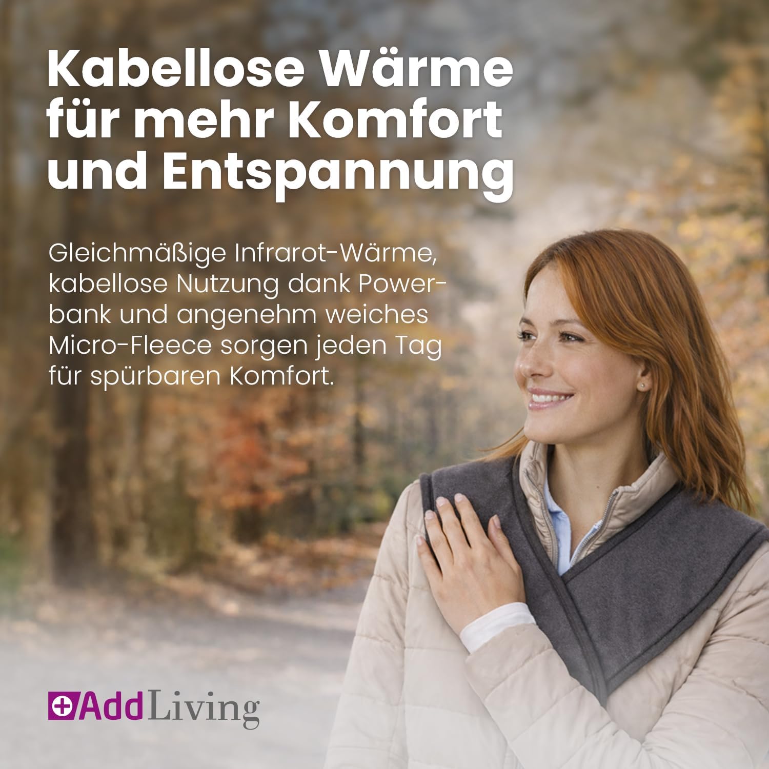 Addliving Kabelloses Schulter und Nackenwärmerkissen mit Powerbank Infrarot Addliving Kabelloses Schulter und Nackenwärmerkissen mit Powerbank Infrarot