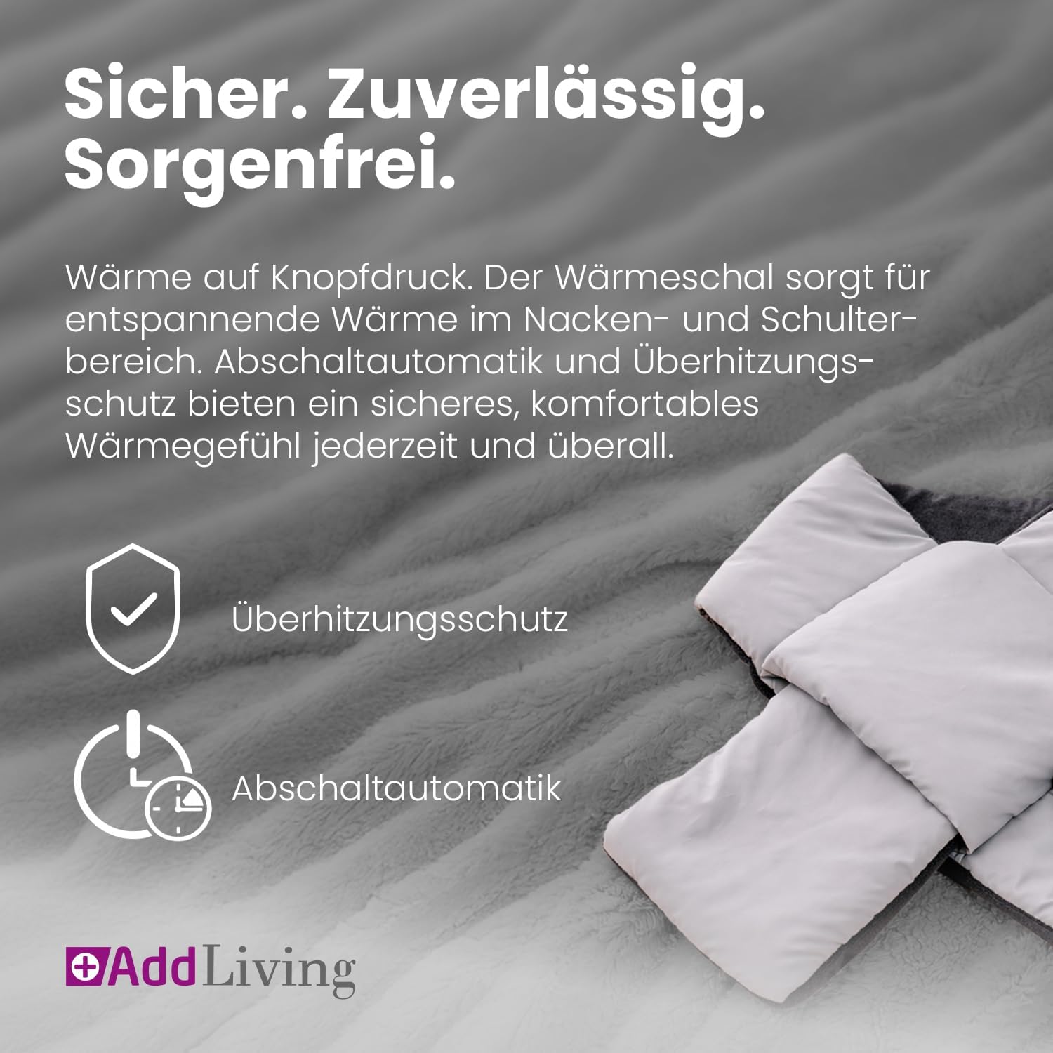 Addliving Kabelloser Wärmeschal mit Powerbank 5000 mAh Infrarot Heizschal Addliving Kabelloser Wärmeschal mit Powerbank 5000 mAh Infrarot Heizschal